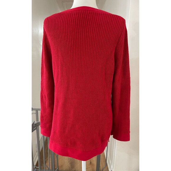 EUC Loft Red Knit Sweater Womens  With Side Ties - Picture 3 of 7